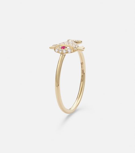 Yvonne Léon Bague Petit Poisson en or 18 ct, diamants et rubis - Yvonne Leon - Modalova