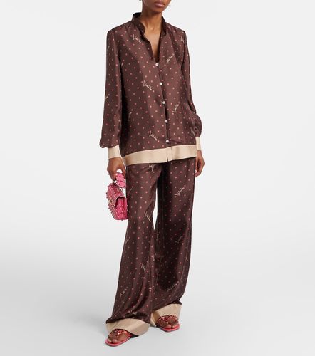 Pantalon palazzo imprimé en soie - Valentino - Modalova