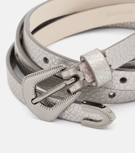 Ceinture en cuir métallisé - Brunello Cucinelli - Modalova