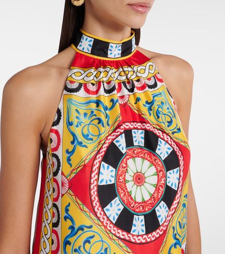 Robe longue Taormina imprimée en soie - Dolce&Gabbana - Modalova