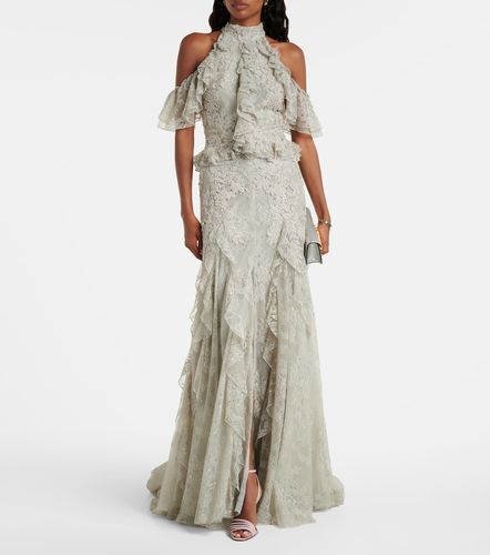 Robe longue Rhodine en dentelle à ornements - Costarellos - Modalova
