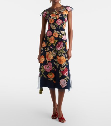 Robe midi en tulle à sequins et fleurs - Carolina Herrera - Modalova