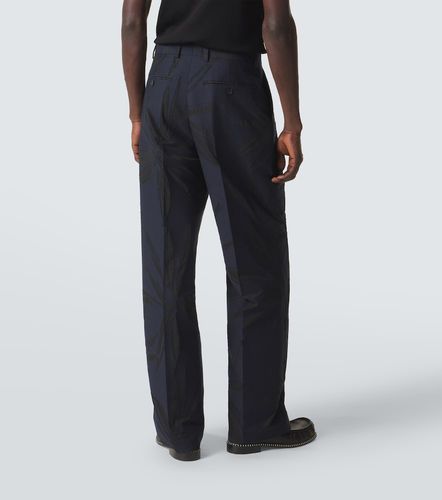 Pantalon droit en coton mélangé à fleurs - Dries Van Noten - Modalova