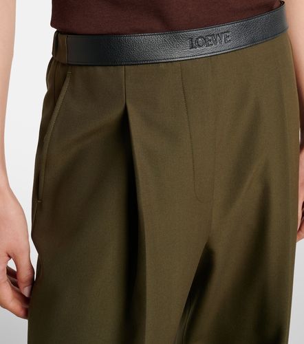 Pantalon flaire en laine et cuir - Loewe - Modalova