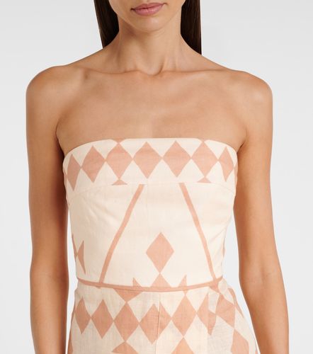 Robe longue imprimée en lin - Johanna Ortiz - Modalova