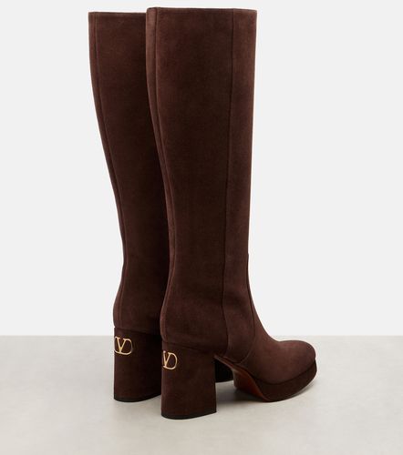 Bottes Fawcette à plateau en daim - Valentino Garavani - Modalova