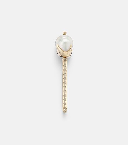 Broche en or 14 ct, diamants et perles - Mateo - Modalova