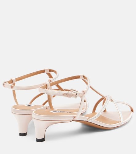 Sandales Cage en cuir à cristaux - Jil Sander - Modalova