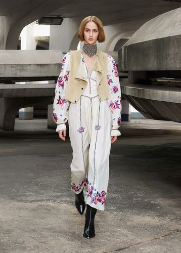 Robe longue Moyrae en soie à fleurs - Isabel Marant - Modalova