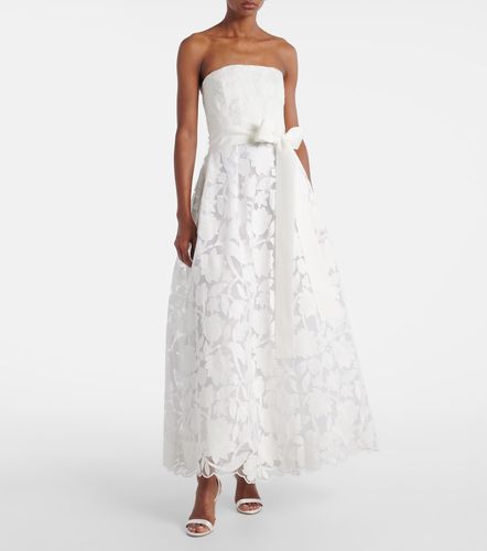 Robe longue brodée en tulle - Elie Saab - Modalova