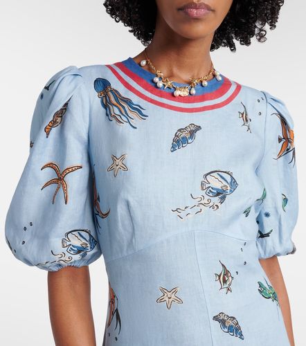 Alémais Robe midi imprimée en lin - Alemais - Modalova
