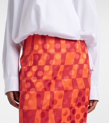 Jupe midi en jacquard de satin - Dries Van Noten - Modalova