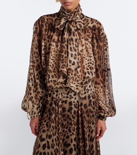 Blouse en soie à imprimé léopard - Dolce&Gabbana - Modalova