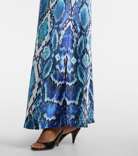 Robe longue en soie à imprimé serpent - Camilla - Modalova
