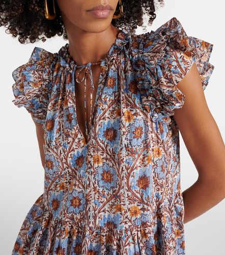 Robe Coletta en coton mélangé à volants - Ulla Johnson - Modalova