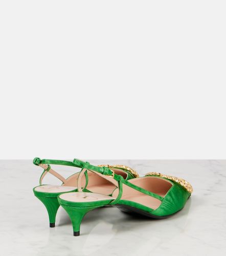 Escarpins VLogo 40 en satin - Valentino Garavani - Modalova