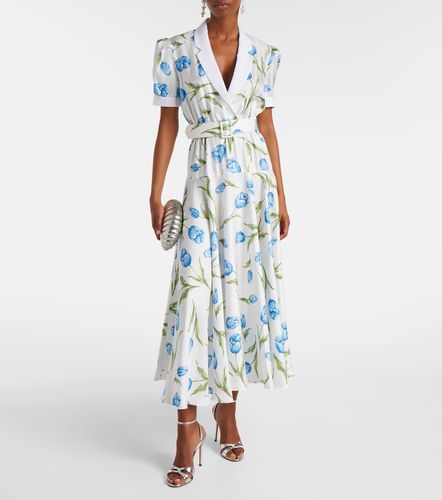 Robe midi en sergé de soie à fleurs - Rodarte - Modalova
