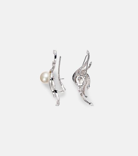 Boucles d'oreilles Pearlescent en or blanc 18 ct, diamants et perles - Yeprem - Modalova