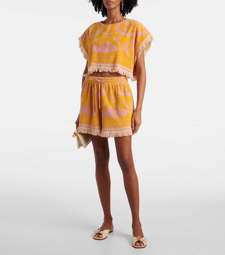 Crop top Wylie en coton à franges - Zimmermann - Modalova