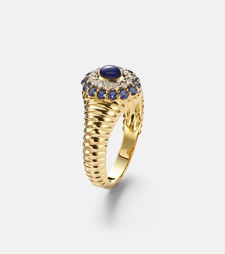 Yvonne Léon Bague Berlingot Pompadour Baby en or 9 ct, diamats, lapis-lazuli et saphirs - Yvonne Leon - Modalova