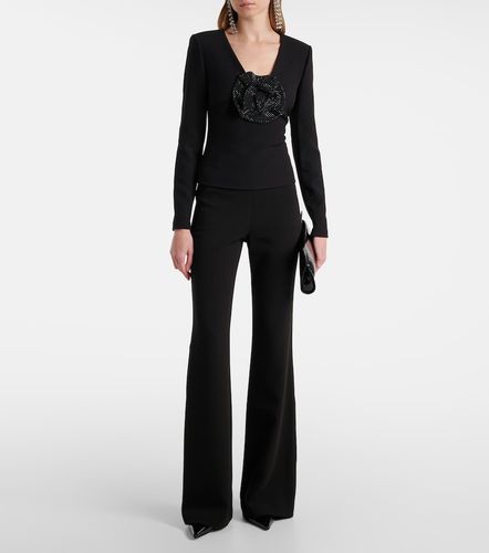 Top en crêpe à ornements et appliqués floraux - Roland Mouret - Modalova