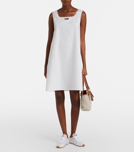 Robe en coton et lin à broderie - Miu Miu - Modalova