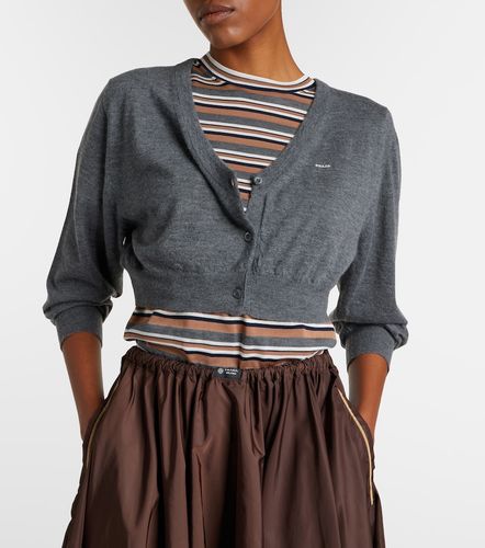 T-shirt en coton et soie à rayures - Prada - Modalova
