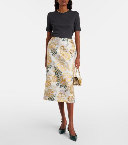 Jupe midi en jacquard à fleurs - Carolina Herrera - Modalova