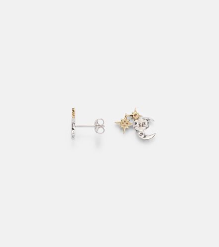 Boucles d’oreilles Moon en or 14 ct et diamants - Sydney Evan - Modalova