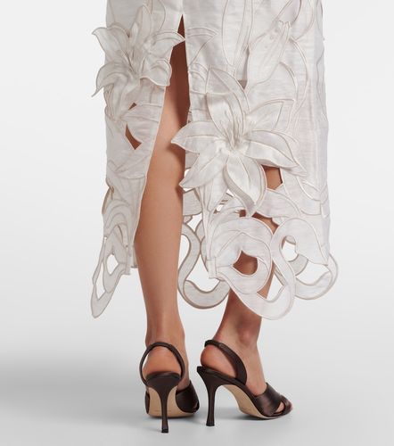 Robe bustier Rayna en lin mélangé à appliqués floraux - Leo Lin - Modalova