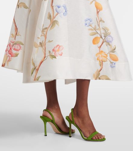 Robe midi Selina en lin mélangé à fleurs et volants - Leo Lin - Modalova