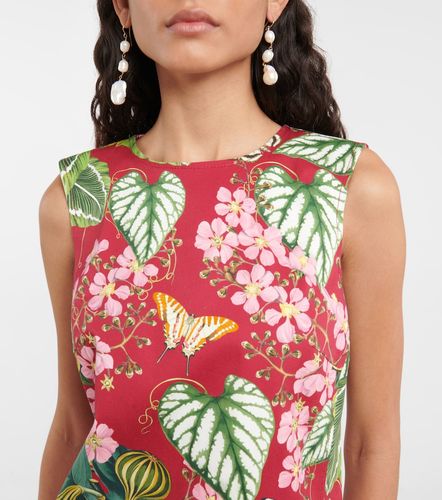 Robe en coton mélangé à fleurs - Oscar de la Renta - Modalova