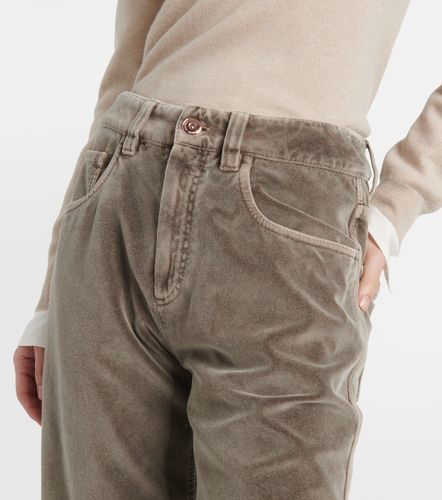 Pantalon droit en velours de coton - Brunello Cucinelli - Modalova