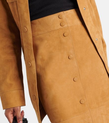 Jupe midi taille haute en cuir - Yves Salomon - Modalova