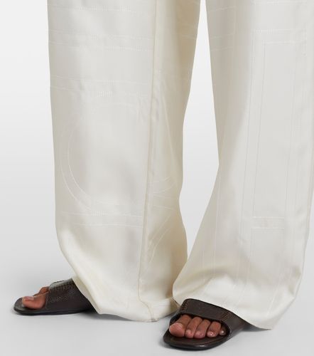 Pantalon de pyjama en soie à broderie - Toteme - Modalova