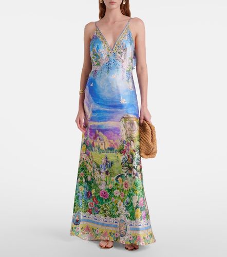 Robe nuisette en soie imprimée - Camilla - Modalova
