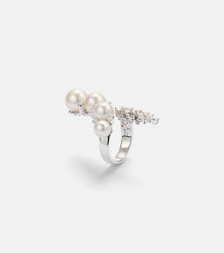 Bague Pearlescent en or blanc 18 ct, diamants et perles - Yeprem - Modalova