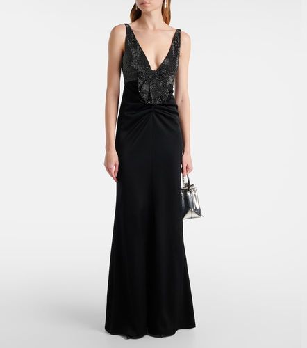 Robe en crêpe de satin à appliqués floraux - Roland Mouret - Modalova
