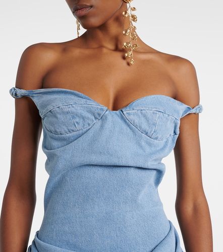 Robe en jean à encolure bardot - Magda Butrym - Modalova