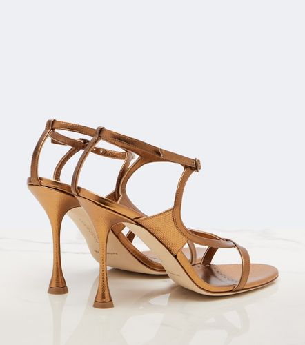 Sandales Tibula en cuir métallisé - Manolo Blahnik - Modalova