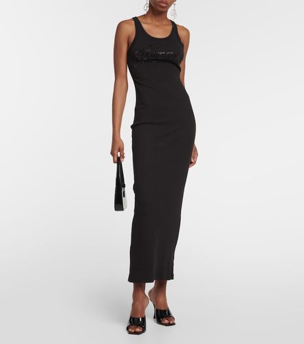 Robe longue en coton mélangé à logo - Blumarine - Modalova