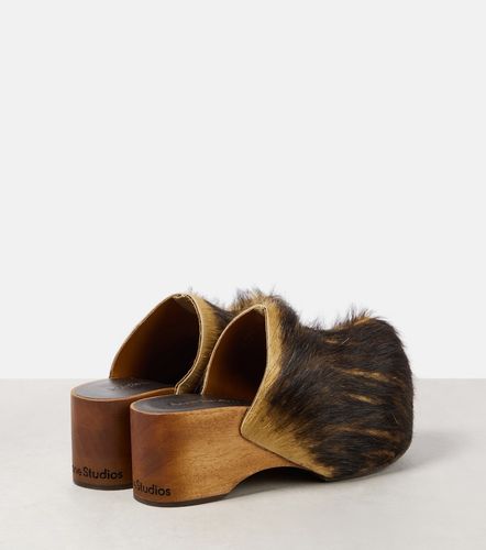 Mules en cuir façon poulain - Acne Studios - Modalova
