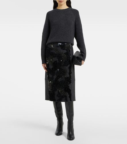 Jupe midi en laine mélangée à sequins - Plan C - Modalova