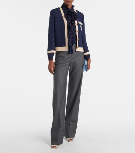 Pantalon droit à taille haute en laine - Valentino - Modalova