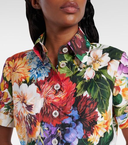 Chemise raccourcie en coton à fleurs - Dolce&Gabbana - Modalova