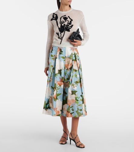 Erdem Jupe midi en coton à fleurs - Erdem - Modalova