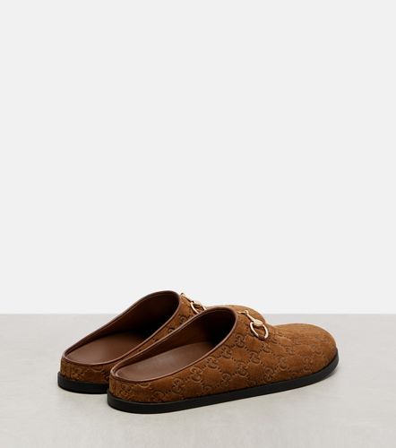 Gucci Mules GG Horsebit en daim - Gucci - Modalova