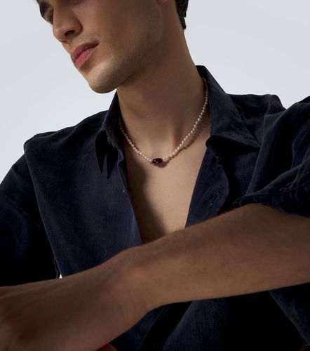 Collier en or 9 ct (375/1000) avec perles d’eau douce et hessonite - Ileana Makri - Modalova