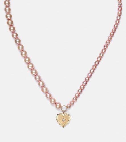 Collier en or 14 ct, perles et diamant - Sydney Evan - Modalova