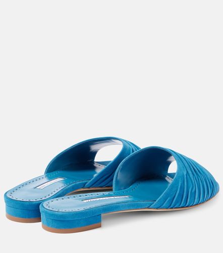 Mules Piruaflat 10 en daim - Manolo Blahnik - Modalova